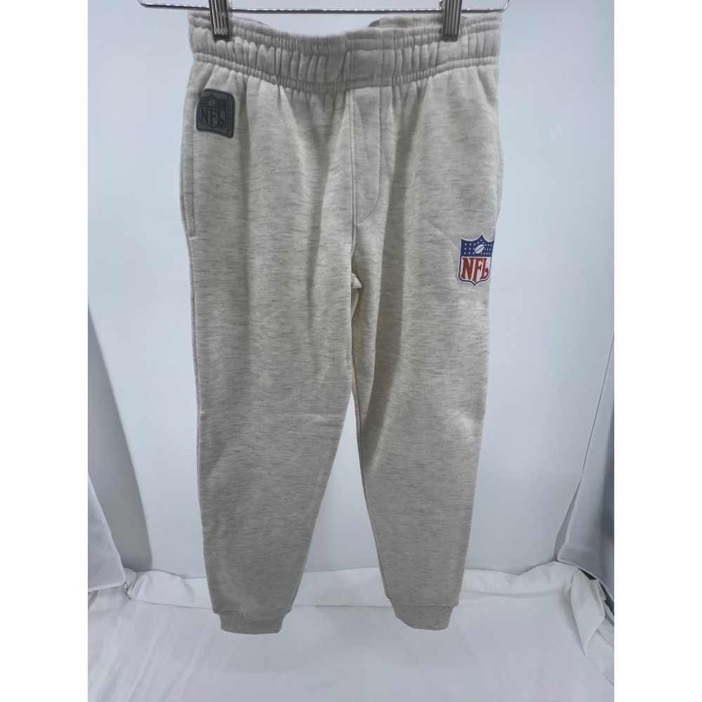 Kids NFL Football Sweatpants Gray Size 8 Elastic Waist Joggers Casual‎